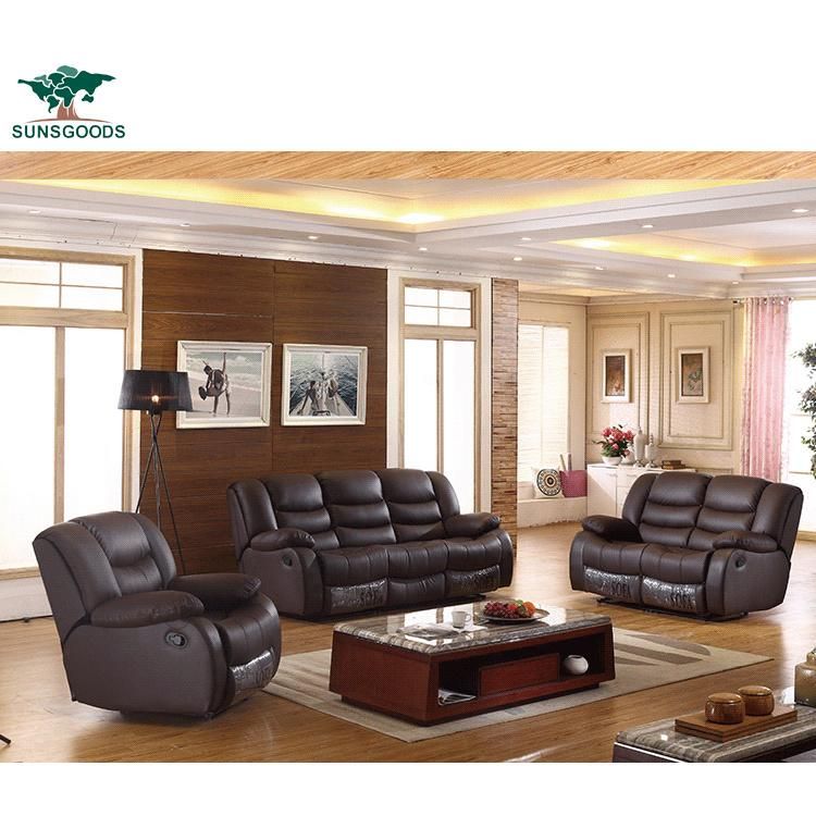 Chinese Furniture Home Leisure Recliner Sofa Living Room Furniture Reclining Leather Sofa Set