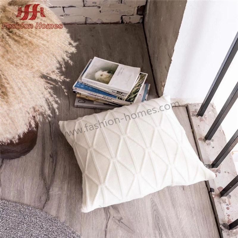 Diamond Pattern Knitted Cushion Cover and Sham for Sofa