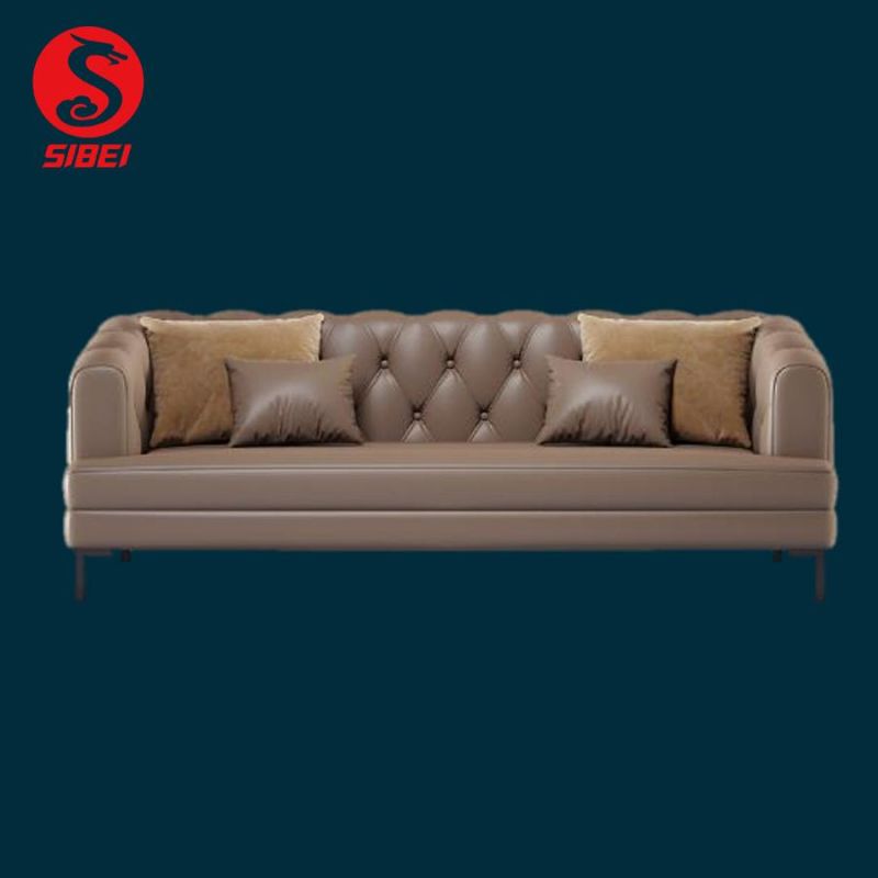 Modern Leisure Leather/Fabric Conferance Sofa for Living Room with Solid Wood Frame