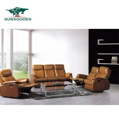 High Quality Brown Colour Modern Designs Recliner Sofa Set