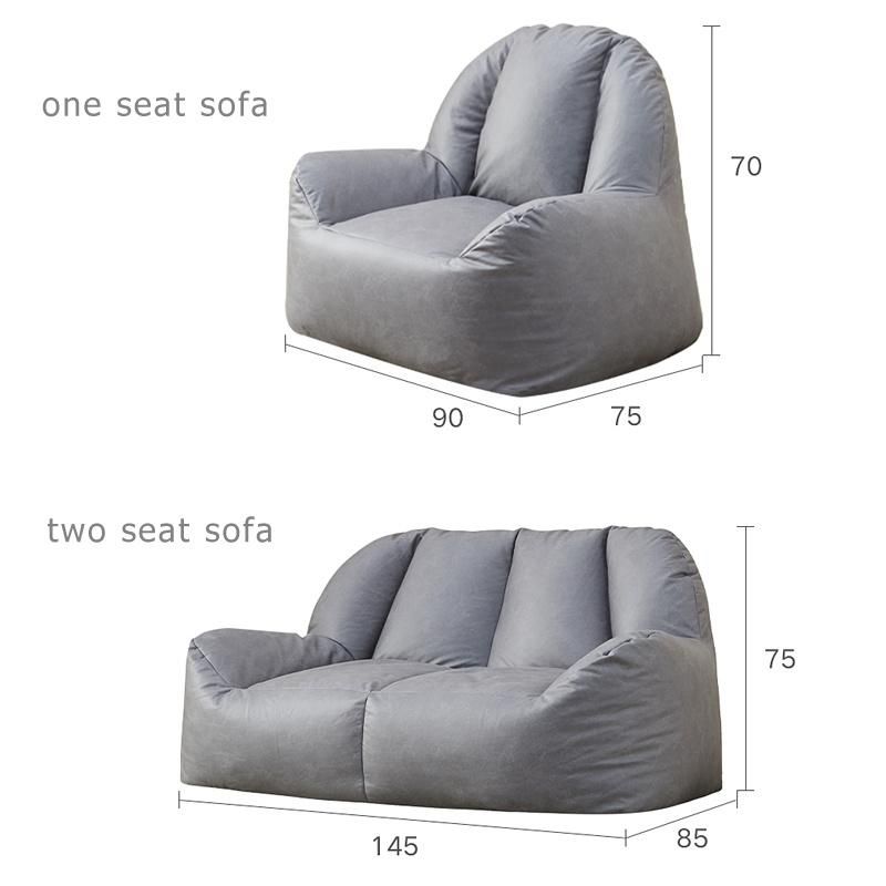 Luckysac 2021 New Leathaire One Seat Two Seat Bean Bag Sofa for Adult, Indoor Outdoor Waterproof Chair, Luxury Beanbag