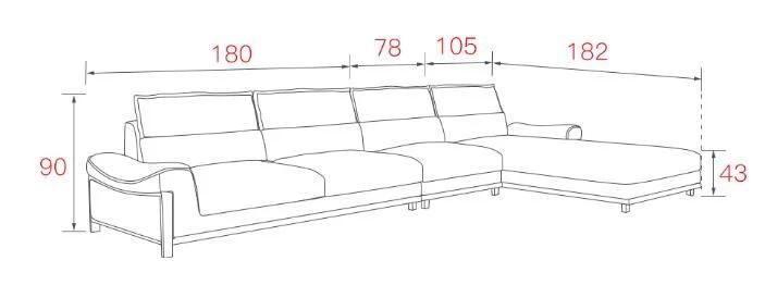 Big Size Elegant Whole Set with Metal Leg Top Cow Leather Sofa Set