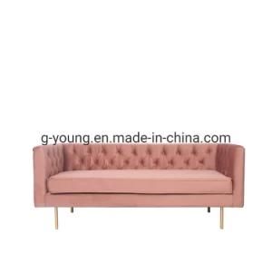 Fabric Contemporary Pink Velvet 3+2 Seat Home Furniture Sofa