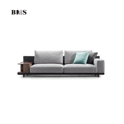 Luxury Black Microfiber Metal Base 3 Seater Mixing Leather and Fabric Sofas