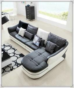 Black Color Sofa, Modern Leather Sofa, Home Furniture Sofa (M303)