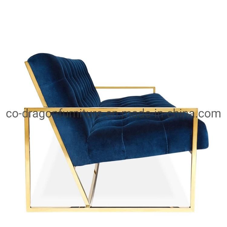 Luxury Stainless Steel 3 Seaters Sofa for Living Room Furniture