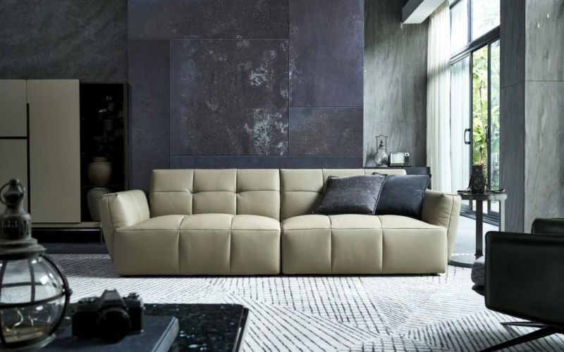 PF95 4 Seater Leather Sofa, Latest Design Sofas, Living Set in Home and Hotel Furniture Customization