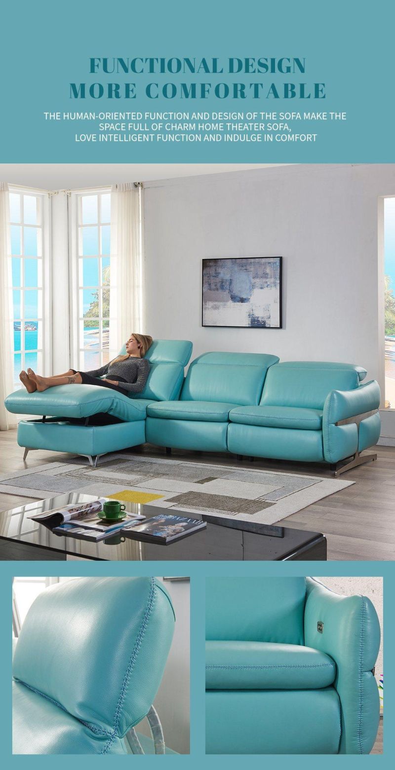 Multi-Functional Living Room Sofa Furniture Reclining Sofa Teal