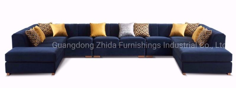 Living Room Hotel Lobby Modern Design Sectional L Shape Fabric Sofa Middle East Modular Sofa