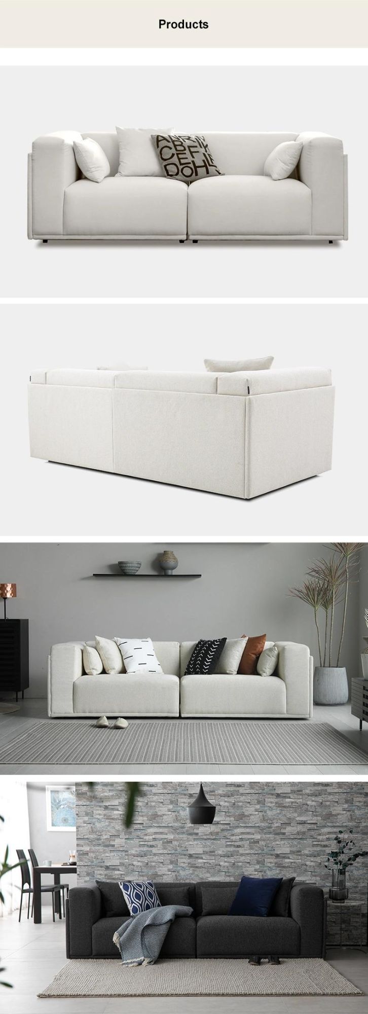 New Armonia Modern Carton 2630*980*700 mm China Living Room Home Furniture Sofa
