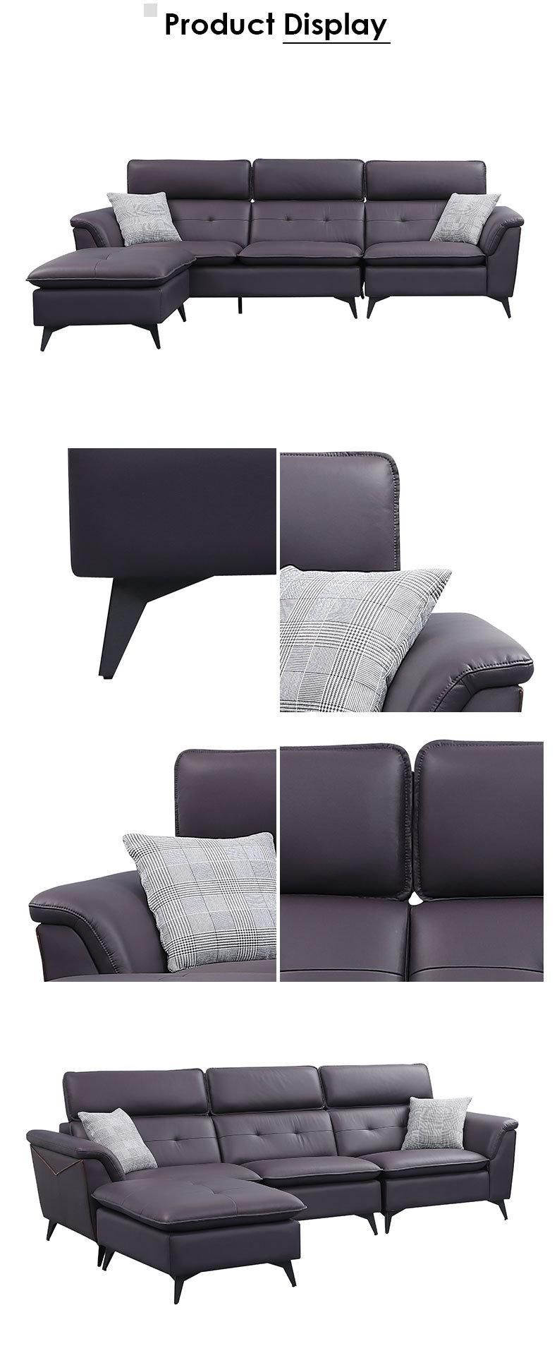 Chesterfield Style Living Room Furniture High Quality Leather Sofa with Footest