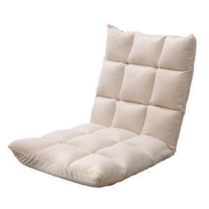 Simple Foldable Fashion Rice White Lazy Sofa Leisure Folding Fabric Sofa Bed for Home Furniture