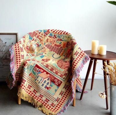 Double Sided Jacquard Knitted Personalized Blanket for Sofa Bed Home