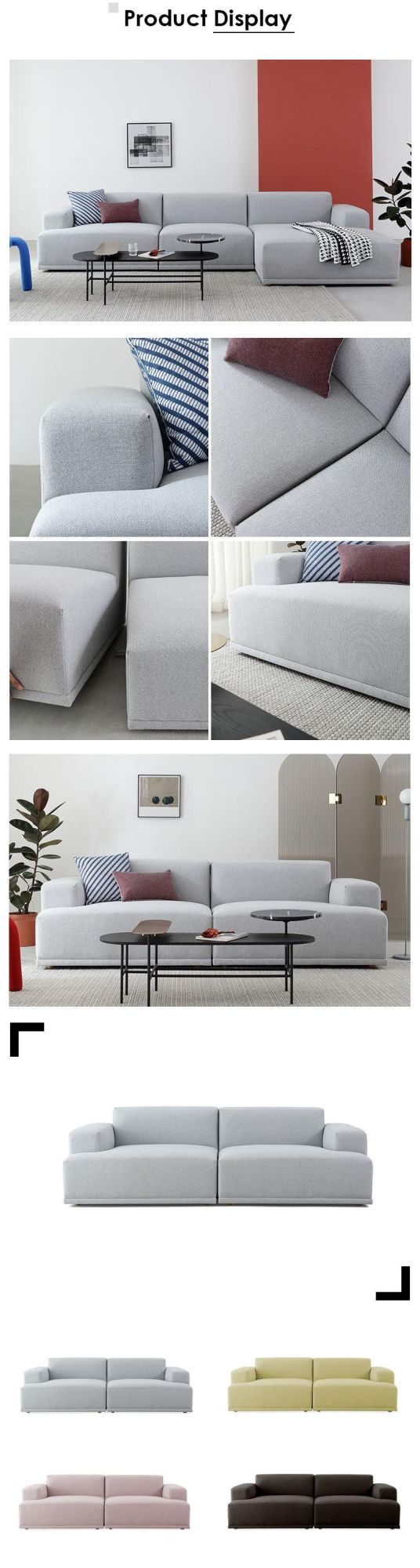 New Design Living Room Furniture Modern Minimalist Fabric Sofa