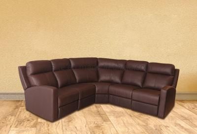 Manual or Electric Living Room Furniture Hot Sale Functional Power Genuine Leather Sectional Recliner Sofa