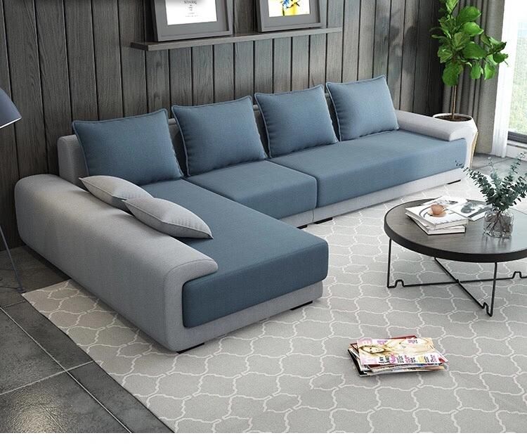 Nordic Cloth Contracted and Contemporary Light Luxurious Size Sitting Room Complete Outfit Combines Furniture New-Style Sofa