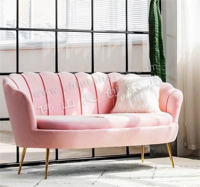 Hyc-Sf04 Colorful Velvet Stainless Steel Leg Nordic Furniture Living Room Sofa