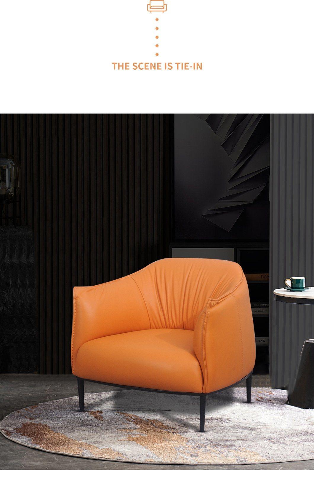 Italian Design Comfortable Hotel Leather Single Seat Sofa