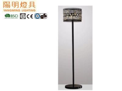 Modern Sofa Side Decoration Crystal Floor Lamp, Black Color Stand Light