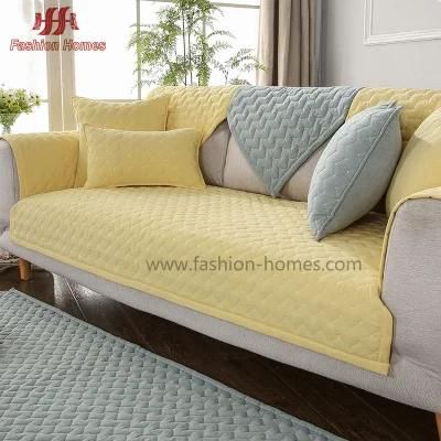 Microfiber Zigzag and DOT Pattern Solid Embroidered Sofa Cover