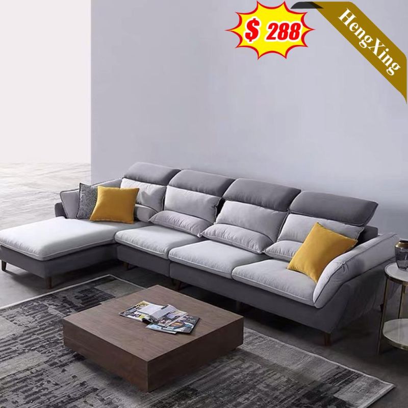 Gray Fabric Color Sofas Set Couch Modern Living Room Hotel Lobby L Shape Sofa