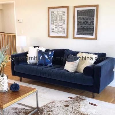 (MN-SF99) Home/Apartment/Salon Blue Fabric Love Seats Sofa