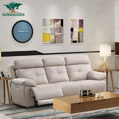 Elegant 3 Seater Sofa Recliner Leather Furniture Sofa Set with Single Chair