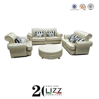 Contemporary Home Living Furniture Luxury Genuine Leather Sofa Set