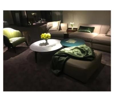 Fashionable Low-Key Light Luxury Ebony Solid Wood Leather Breathable Living Room Sofa