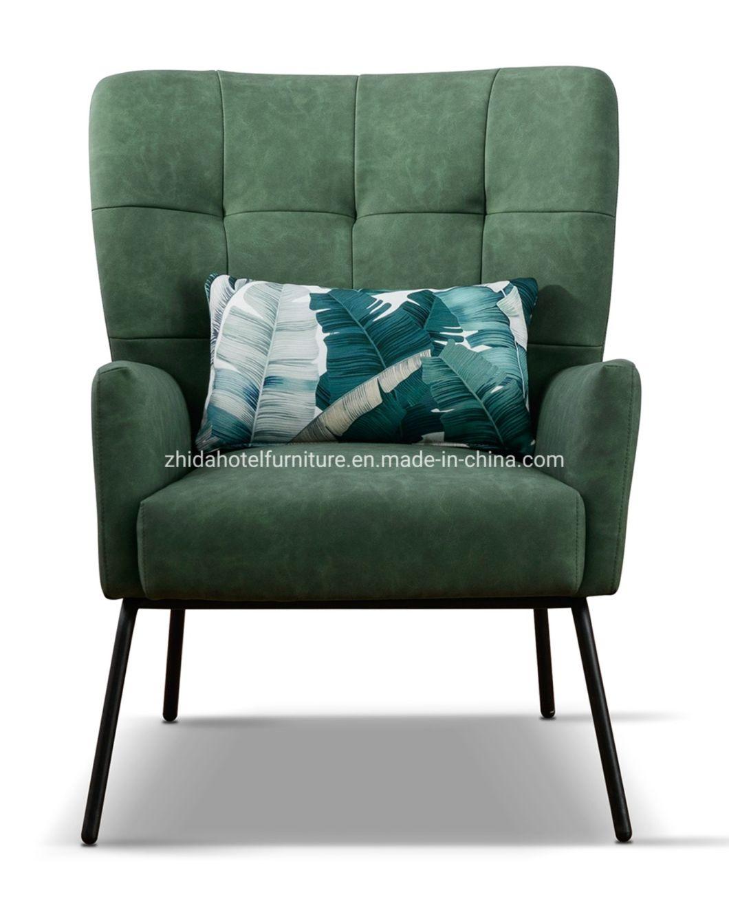 Living Room Furniture Hotel Bedroom Recliner Metal Leg Leather Sofa