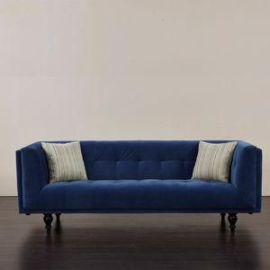 Blue Three Seat Fabric Sofa for Home