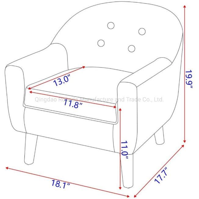 Toddler Children Leisure Single Sofa Armrest Chair Furniture Gift, Children Single Sofa with Cushion/Wood Legs