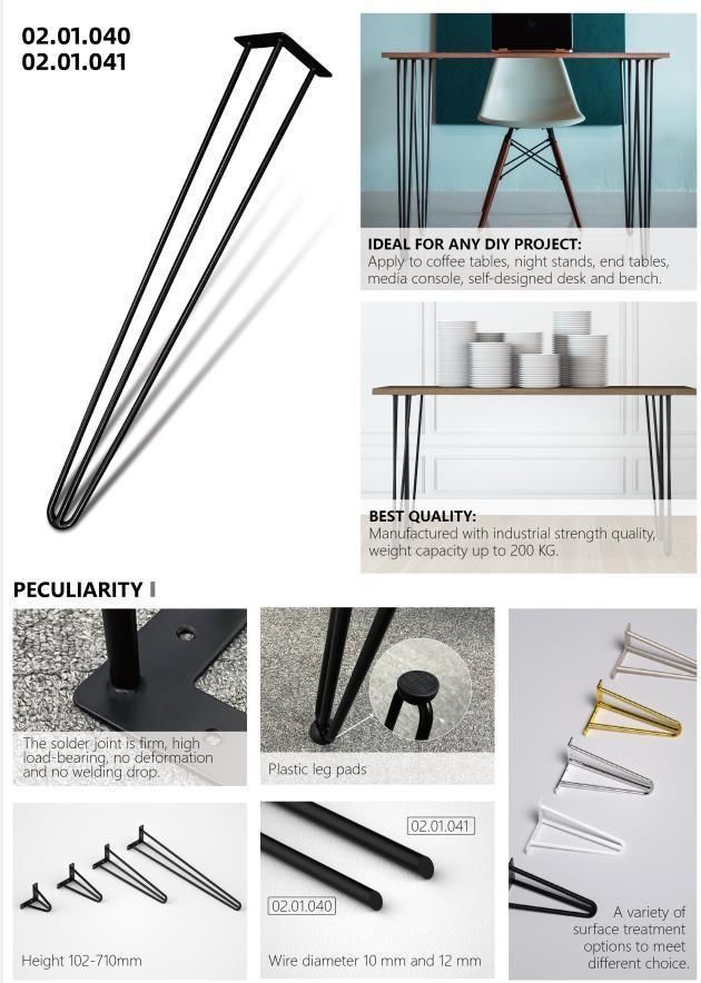 Hairpin Legs Wholesale Iron Steel Restaurant Desk Feet Metal Bench Coffee Dining Furniture Table Hairpin Legs