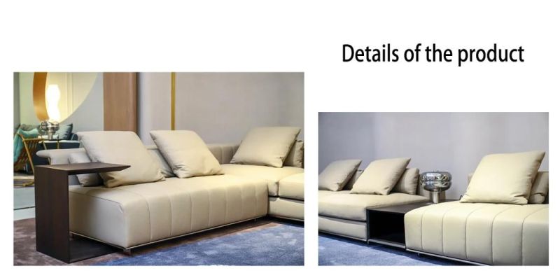 Luxury Italian Design Style Napa Top-Grain Real Leather Couch Sofa Home Living Room Furniture Set Modular Sectional Sofa