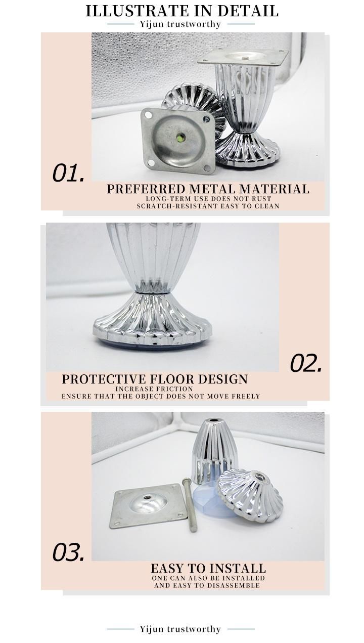 Metal Chrome Sofa Cabinet Feet Leg Furniture Parts
