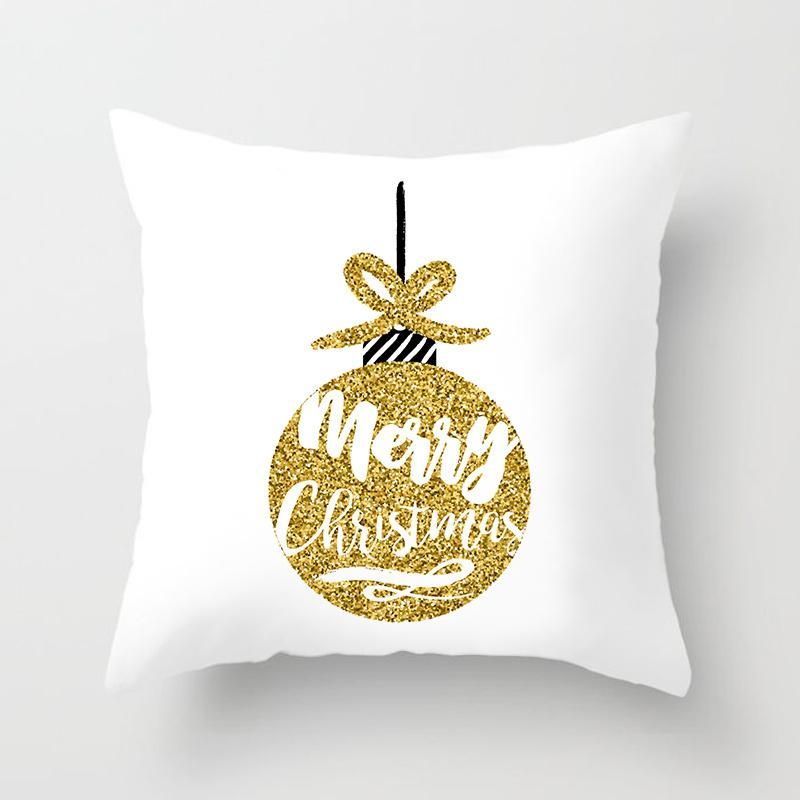 Black Pillow Covers Christmas New Year Cushion Cover Decorative Throw Pillowcases for Home Sofa Gift 45*45cm