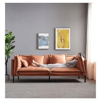 Light and Luxury Design 3 Seater Fabric Sectional Sofa Bed for Home Living Room Furniture