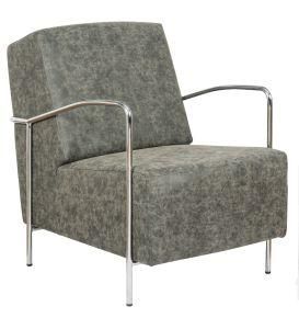 Modern Single Sofa for Living Room with Fabric Upholstered and Metal Frame