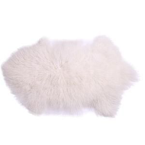 Real Genuine White Color Tibetan Sheepskin Sofa Pillow