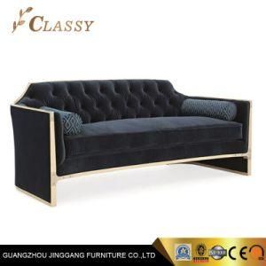 Luxury Living Room Furniture Black Velvet Sofa