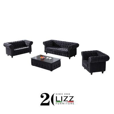 European Modern Hotel Commercial Furniture Chesterfield Leisure Fabric Luxury Sofa Set