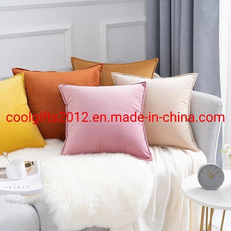 High Quality Velvet Solid Color Pillow Cushion Cover for Sofa Home