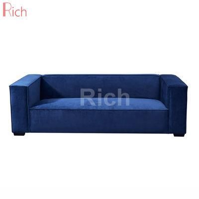 Modern Design Living Room I Shaped Blue Fabric Lounge Sofa