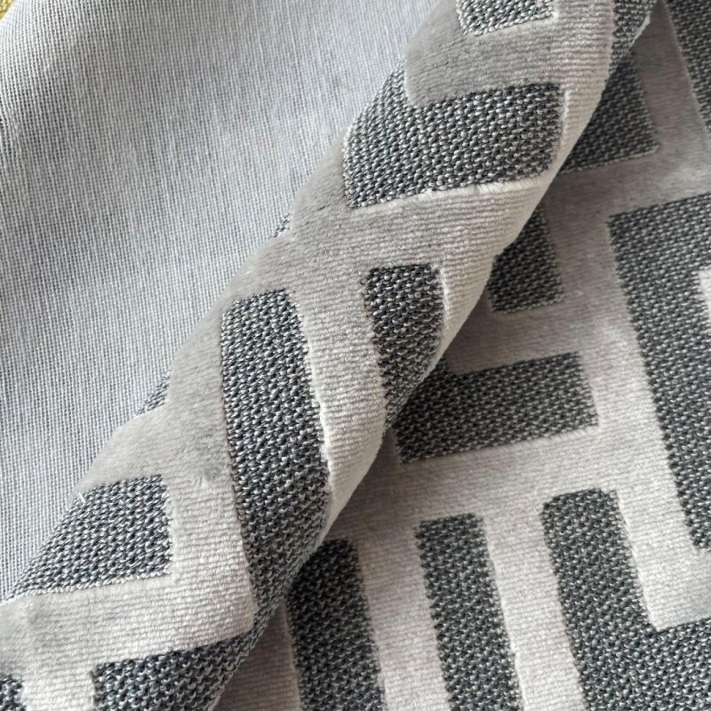 Geometric Figure Cut Pile Velvet Jacquard Fabric for Furniture Sofa and Bedding (JAC011)