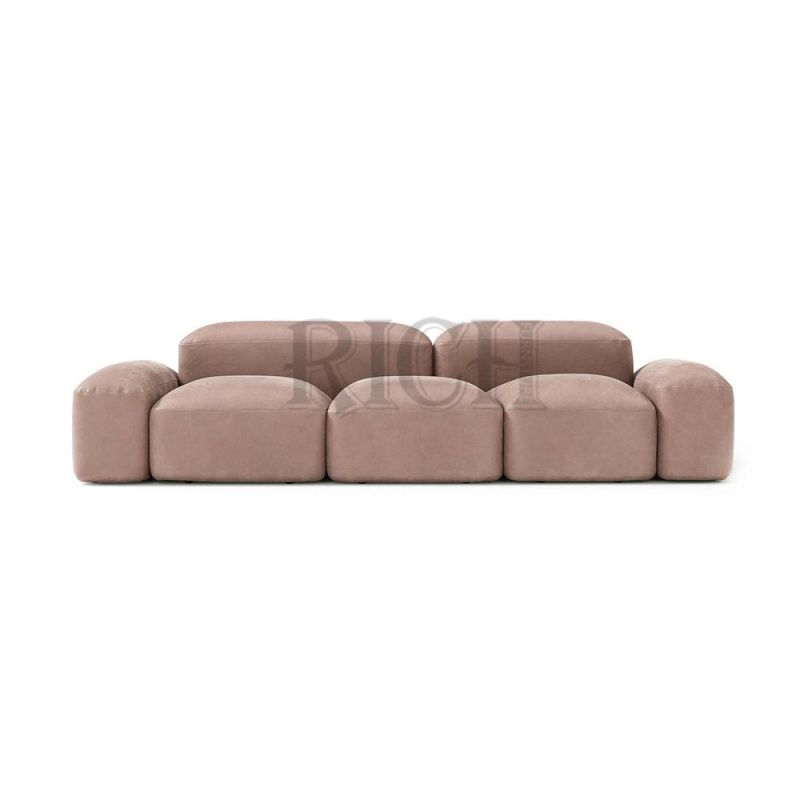 Living Room 3 Seat Lounge Couch Italian Sofa Genuine Leather Minimalist Sofa