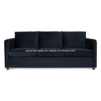Modern Navy Blue Elegant Leisure Couch Living Room Velvet Upholstered Corner Sofa