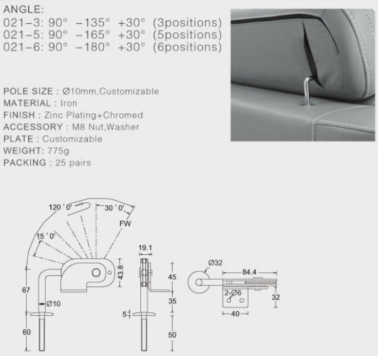 Furniture fittings click clack sofa hinge