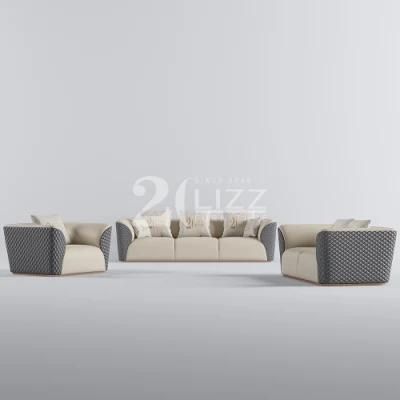 Unique Modern Design Living Room 3 Seater Lounge European Simple Genuine Leather Sofa