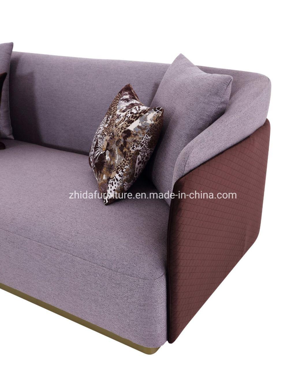 Modern Living Room Home Reception Leisure Fabric Corner Recliner Leather Sofa