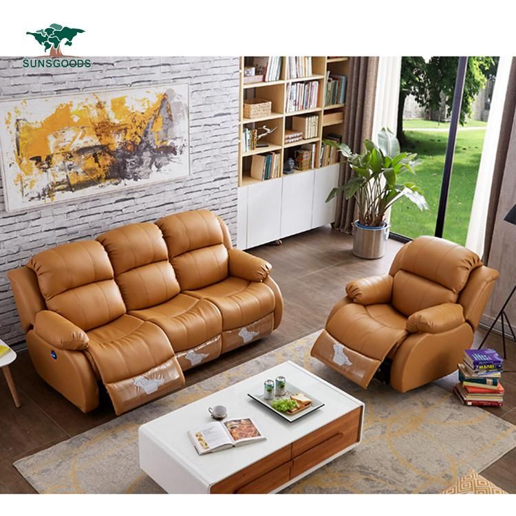 Chinese Modern Style Recliner Sofa Leather Home Living Room Sofa Furniture Set